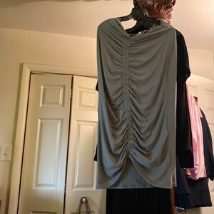 Grey dress strapless gathered in front